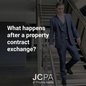 What happens after a property contract exchange?